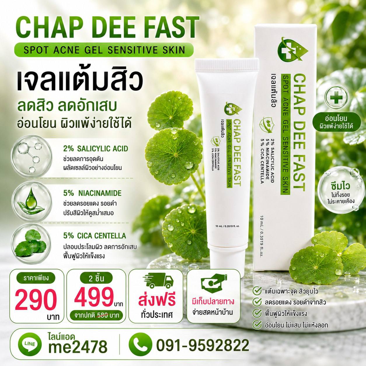 CHAP DEE FAST ราคา 290 บาท พร้อมส่งฟรี